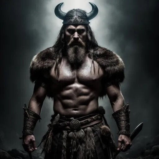 Dark Male Viking Warrior – Wooden Pendant, Direct Bind or Remote Bind