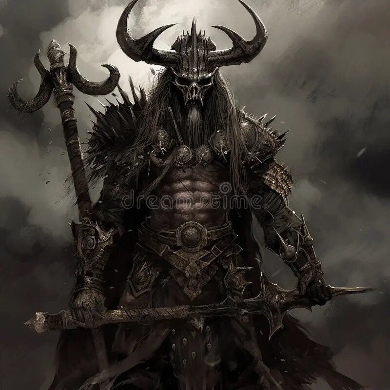 Dark Male Viking Warrior – Wooden Pendant, Direct Bind or Remote Bind