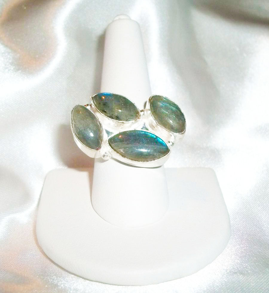 Sensual Grigori Watcher (Fallen Angel)  - Exotic Labradorite Ring Size 9