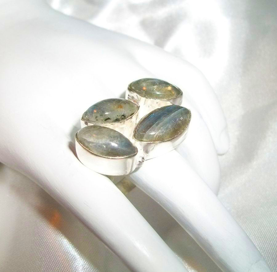 Sensual Grigori Watcher (Fallen Angel)  - Exotic Labradorite Ring Size 9