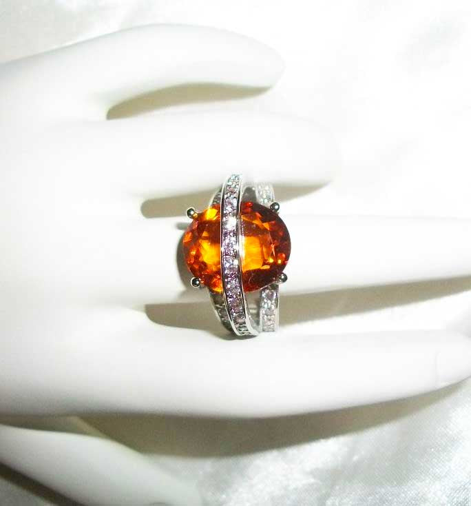 RARE Marvelous & Wise Male Orange Dragon  – Beautiful CZ Ring 7 1/4