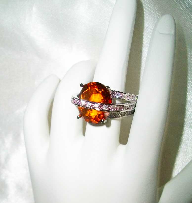 RARE Marvelous & Wise Male Orange Dragon  – Beautiful CZ Ring 7 1/4