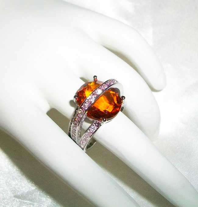 RARE Marvelous & Wise Male Orange Dragon  – Beautiful CZ Ring 7 1/4