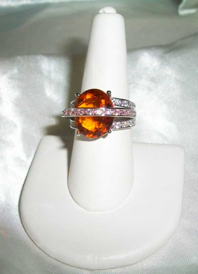 RARE Marvelous & Wise Male Orange Dragon  – Beautiful CZ Ring 7 1/4