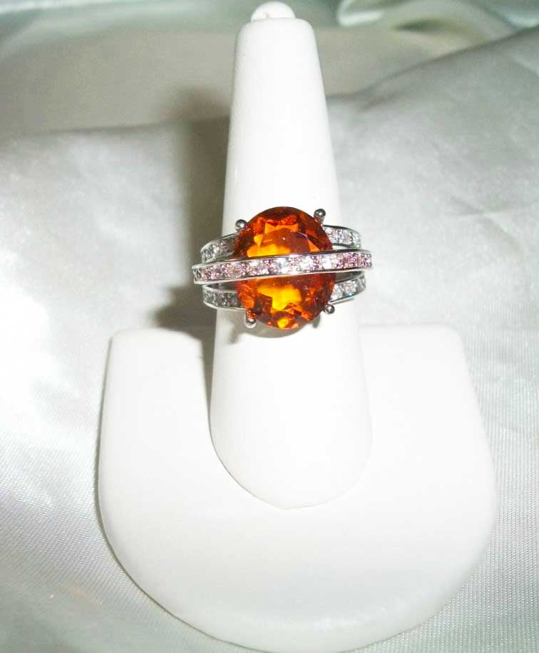 RARE Marvelous & Wise Male Orange Dragon  – Beautiful CZ Ring 7 1/4