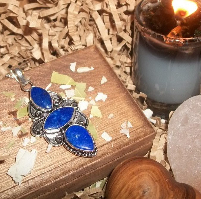 Female Pegasus – Full of Love and Light – Beautiful Lapis Lazuli Pendant - Autumn Dusk Spirits