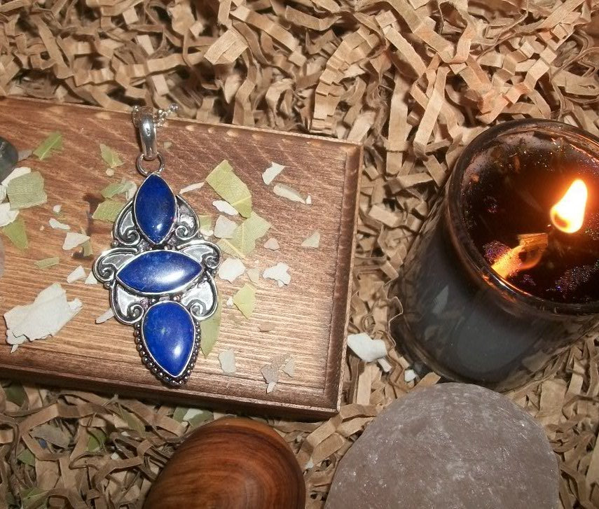 Female Pegasus – Full of Love and Light – Beautiful Lapis Lazuli Pendant - Autumn Dusk Spirits