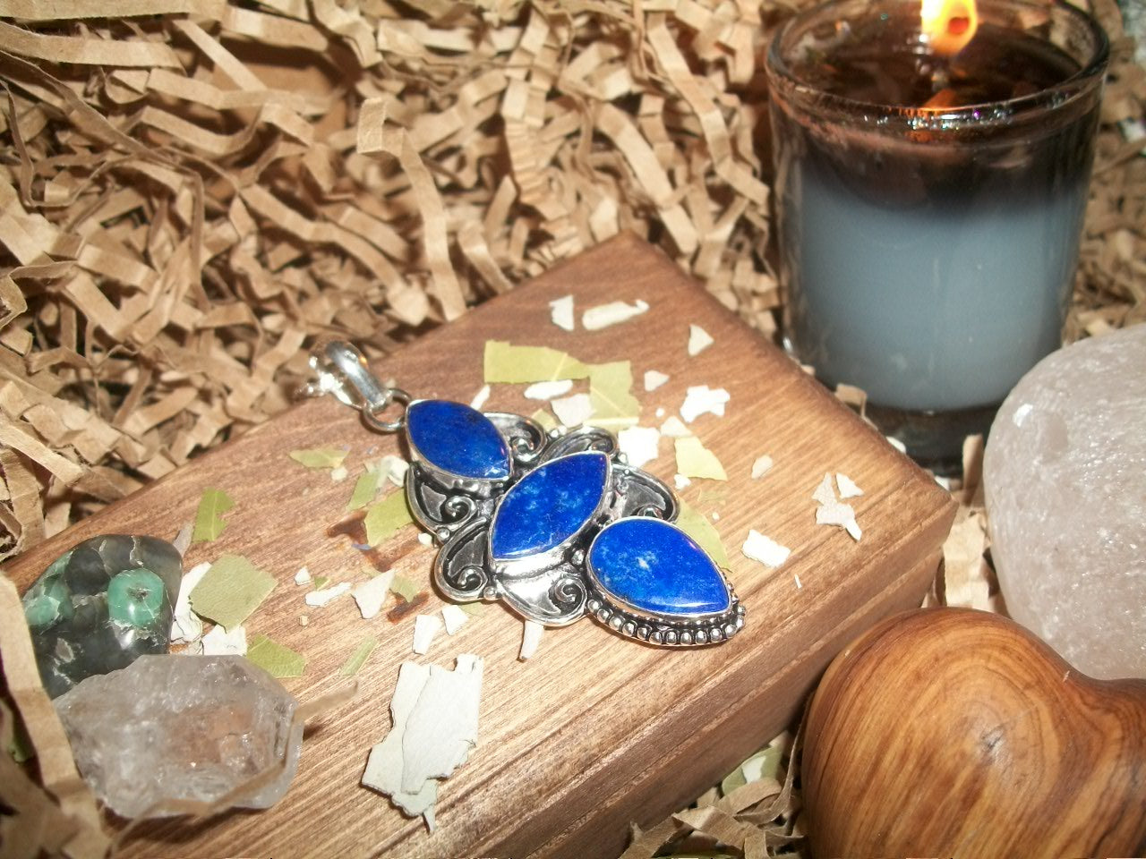 Female Pegasus – Full of Love and Light – Beautiful Lapis Lazuli Pendant - Autumn Dusk Spirits