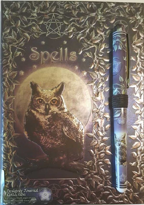 Luna Lakota Owl Spell book with Pen (BOS, Grimoire, Etc) - Autumn Dusk Spirits