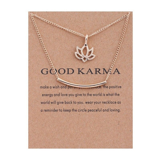 Lotus Flower Necklace - Good Karma - Autumn Dusk Spirits